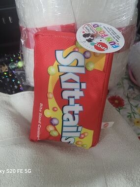 Source Unknown Red and Yellow Skittails Dog Toy